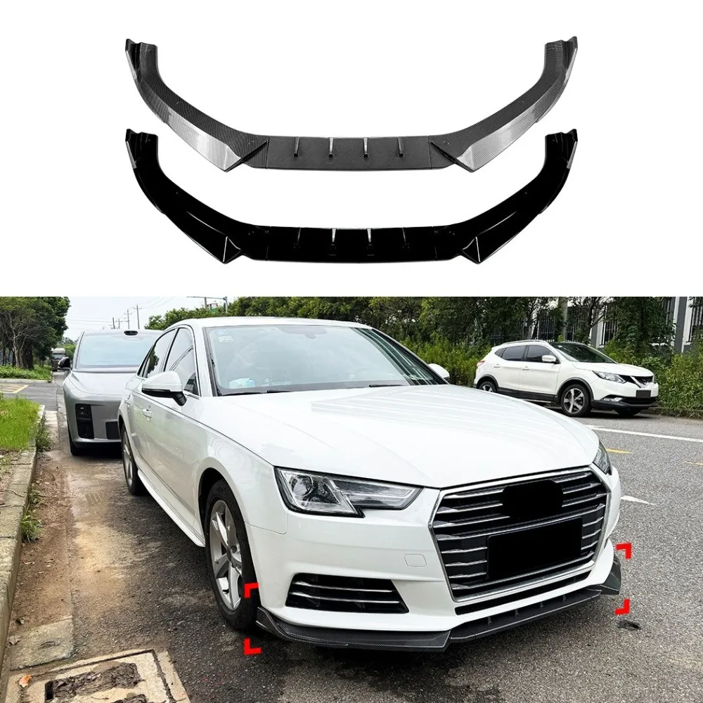 Front Lip Spoiler For Audi A4 B9 Standard 2017-2019 Front Bumper Splitter Body Kit Exterior Styling Auto Accessories Upgrade Set