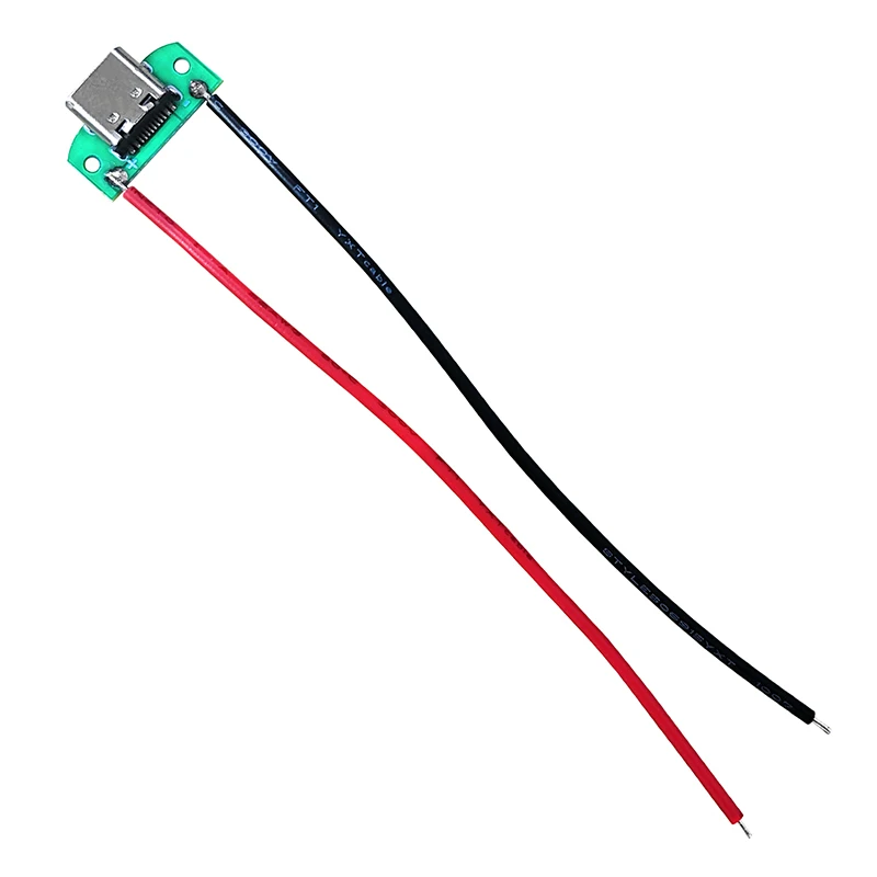 Conector USB tipo C impermeable, cable de soldadura hembra, puerto de carga rápida de alta corriente, cargador de USB-C, 16 pines