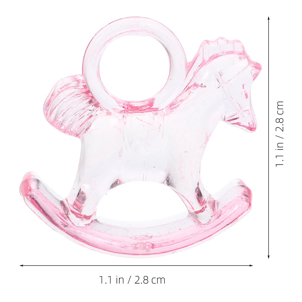 

24 Pcs Rocking Horse Decorations Baby Shower Pink DIY Party Supplies Table Scatter Charm Centerpieces