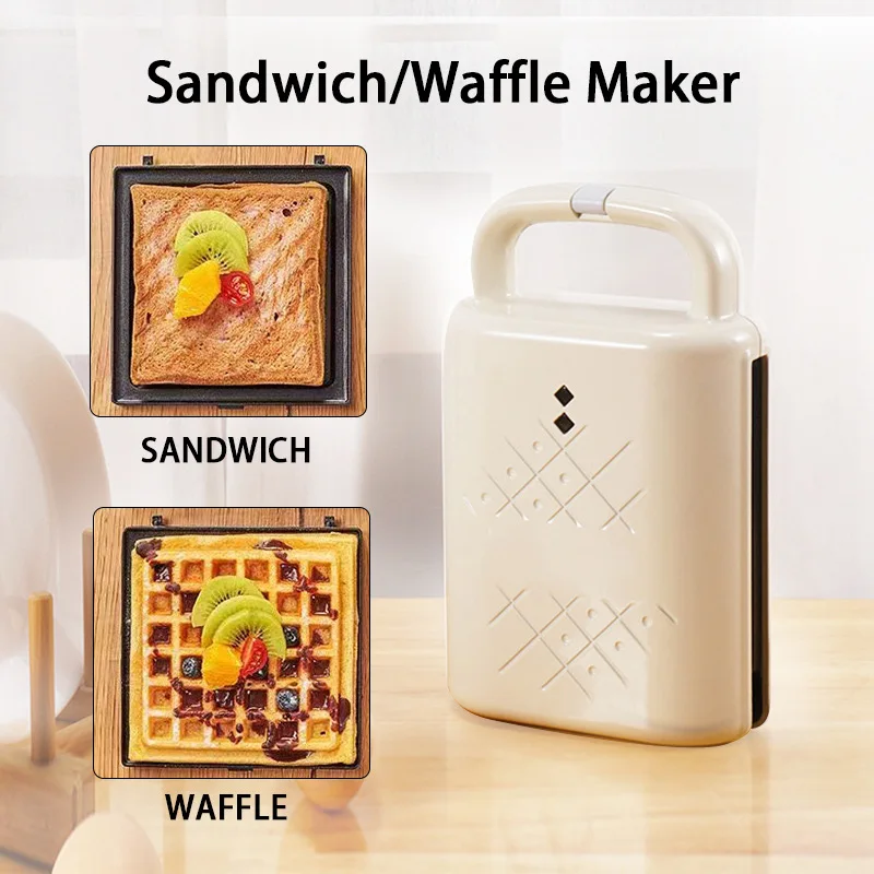 

Mini Sandwich Waffle Maker Breakfast Machine Home Multifunctional Heating Toast Pressed Toast Small Light Food Machine Pancake