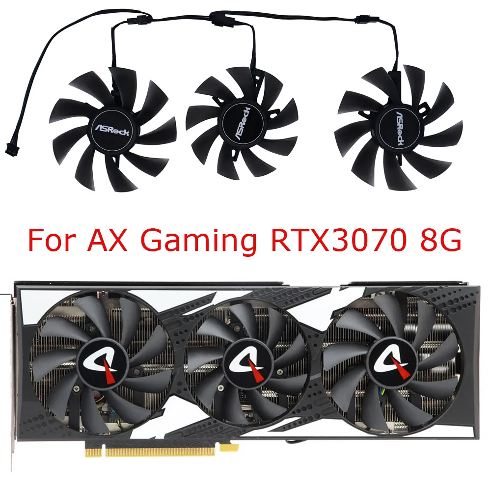 3Pcs/Set,T128015SU,T129215SU,Graphics Cards Fan,For AX Gaming RTX 3070 8G,Video Cards Cooling