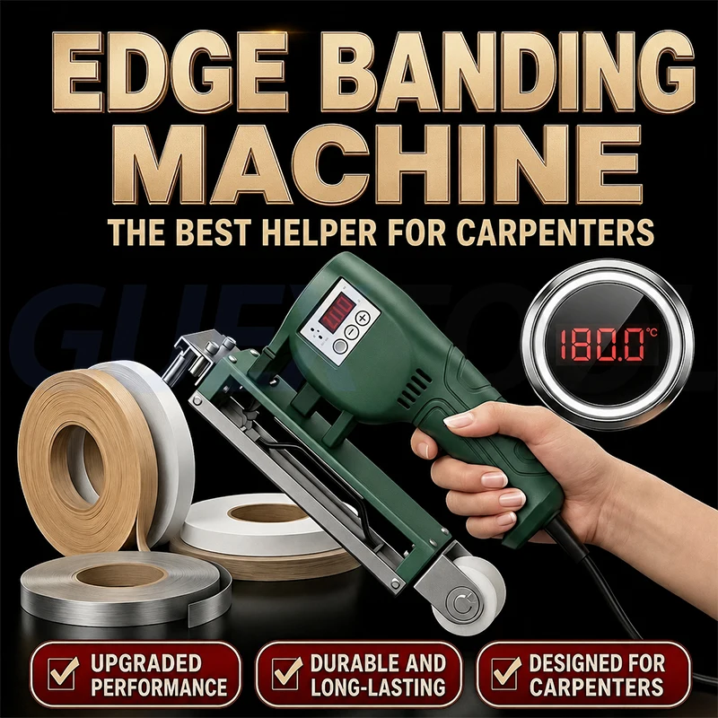 Handheld Hot Melt Edge Banding Machine Portable Woodworking Edge Bander Adjustable Temperature for Furniture Panel Sealing