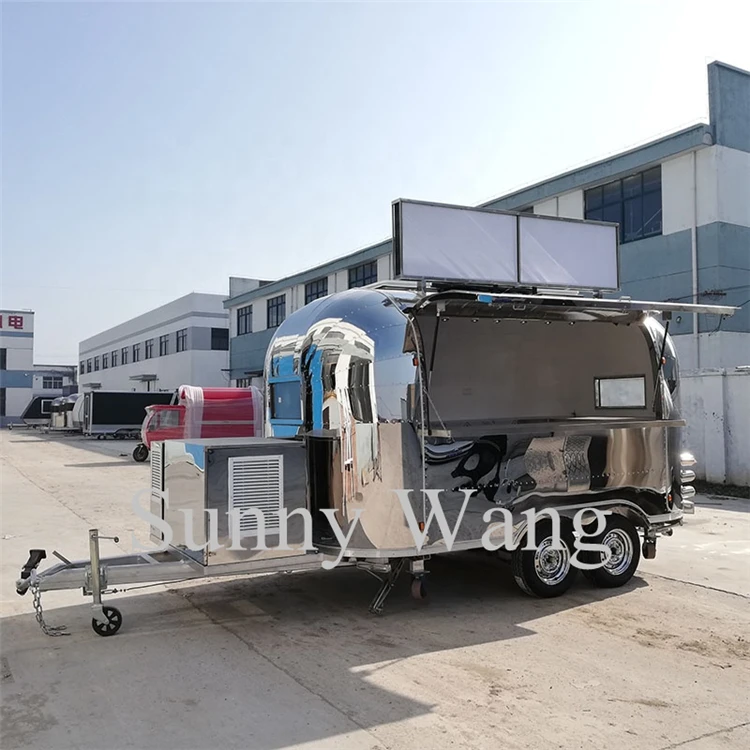 OEM 2020 new arrival ice cream hot dog stainless steel Mobile food trailer food cart fast food truck