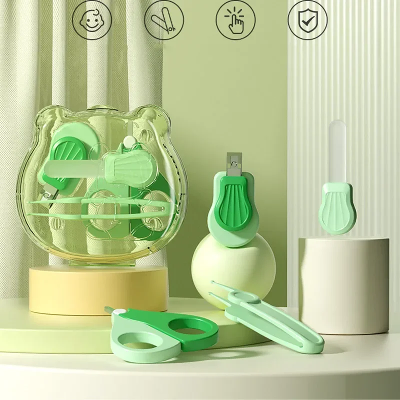 

Baby Nail Kit 4 in1 Newborn Safety Nail Clippers Kids Manicure Pedicure Set With Case Portable Baby Care Utensils