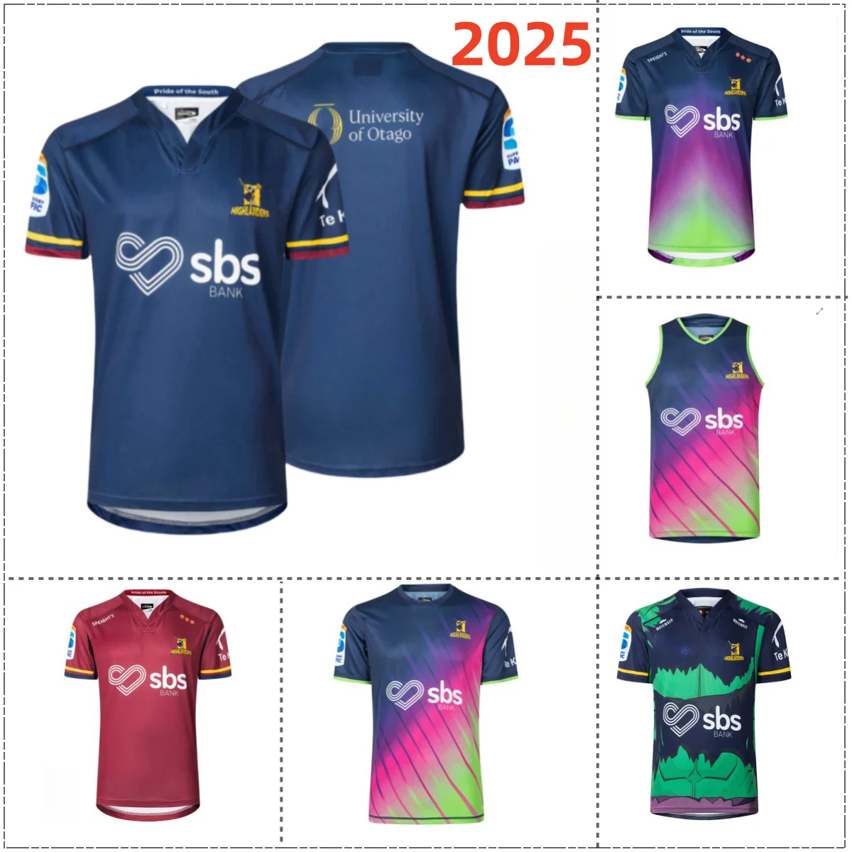 Highlanders Super Rugby 25/26 Home Jersey Replica / Highlanders Super Rugby Training Jersey 2025 size; s-5xl