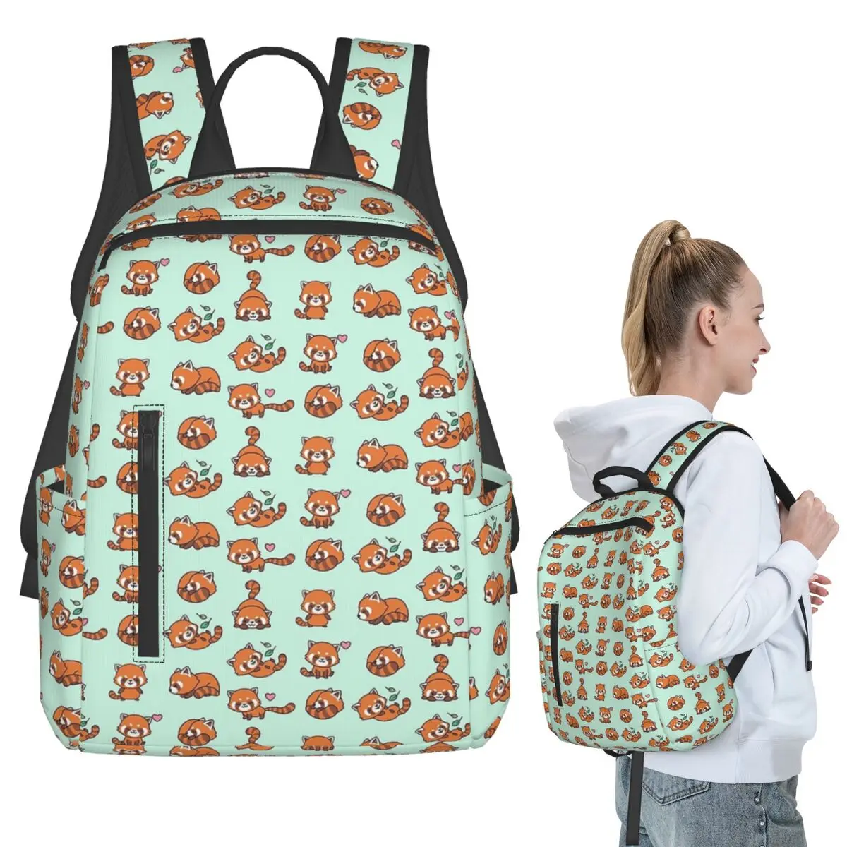Red Panda Animal Backpack Student Boys Girls BookBag Kids School Bag Computer Shoulder Bags for Men Women