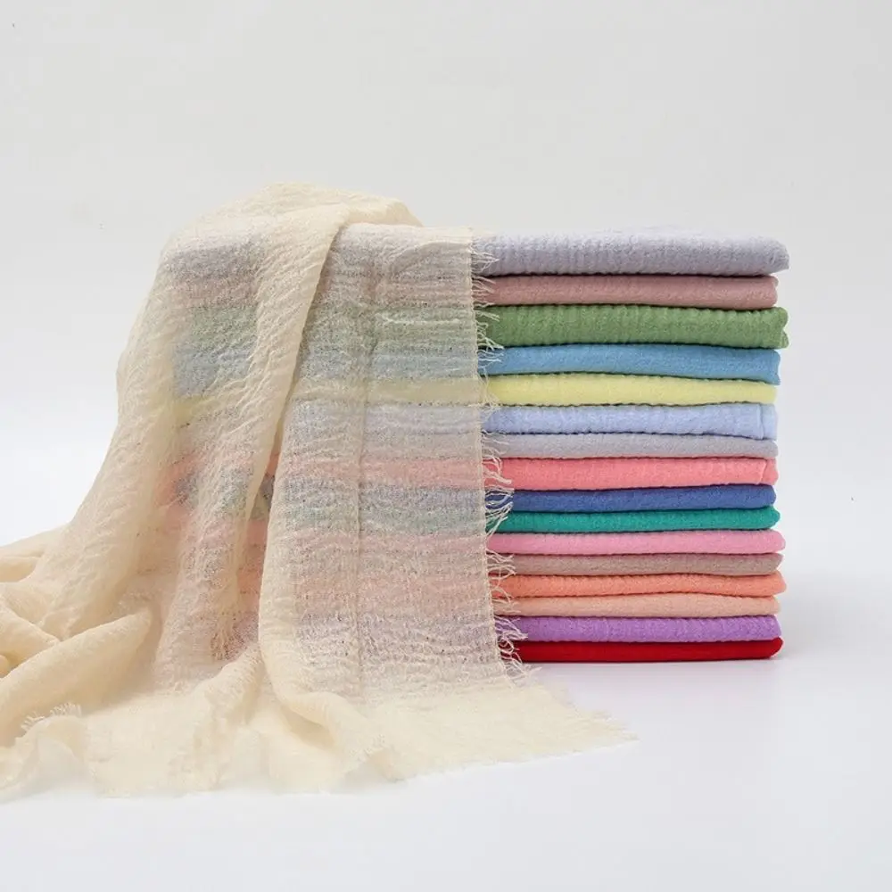 

Women Scarves Veil 10 Colors Pleated Plain Hijab Cotton Linen Wrinkle Bubble Solid Turban Crinkle Hijab Scarf