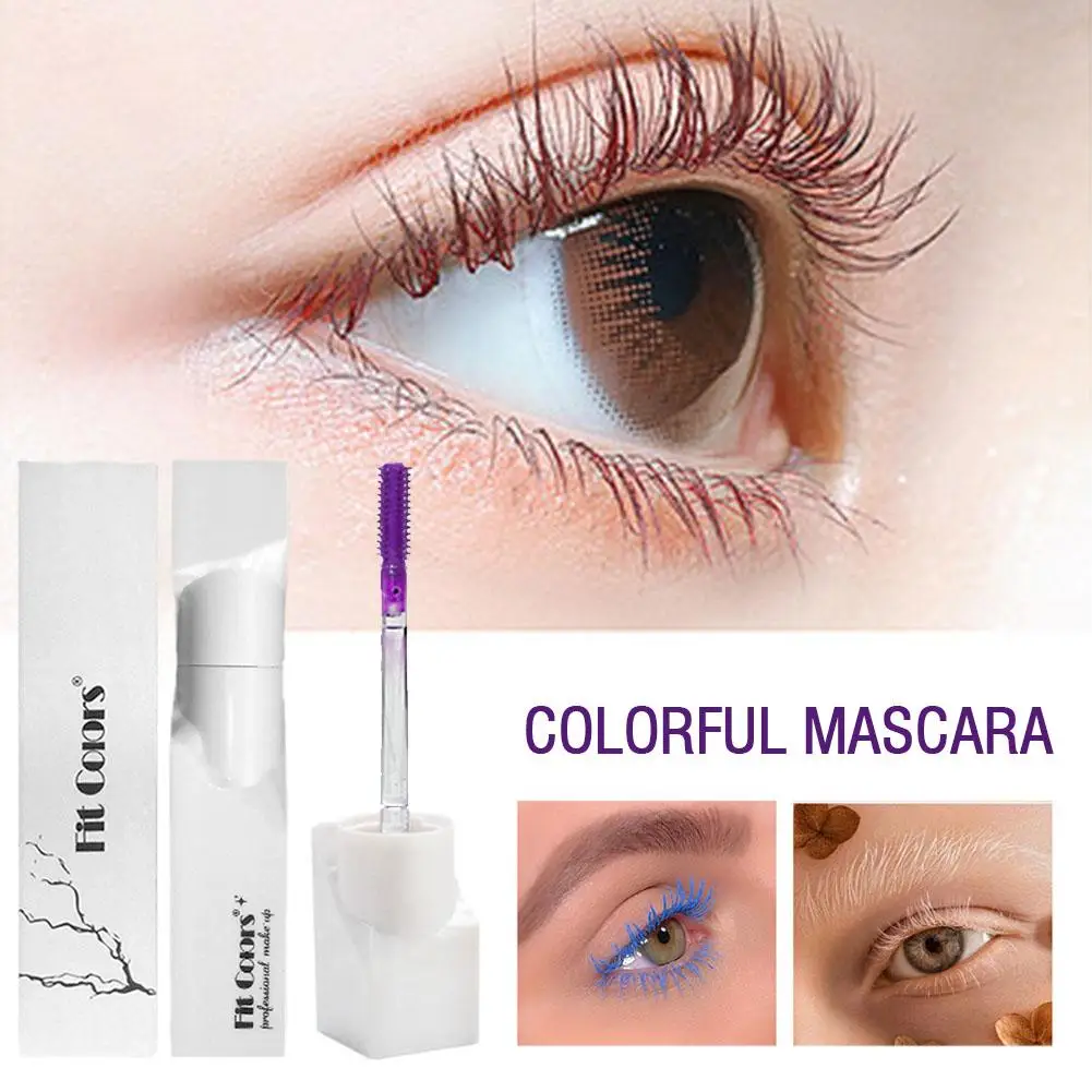 Mascara colorato impermeabile ciglia ad asciugatura rapida Curling allungamento trucco ciglia blu verde rosso viola nero bianco inchiostro Mascara