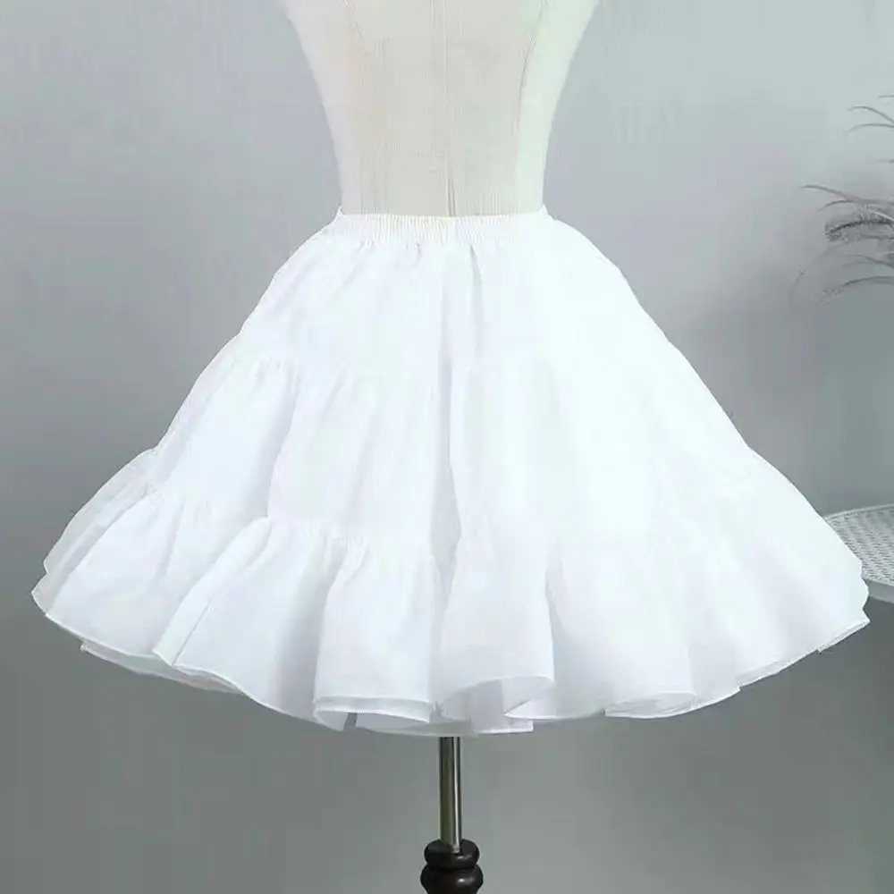Fashion Without hoop Petticoat White JK Underskirt Crinoline Breathable Cosplay Flower Dress Accessories image 5
