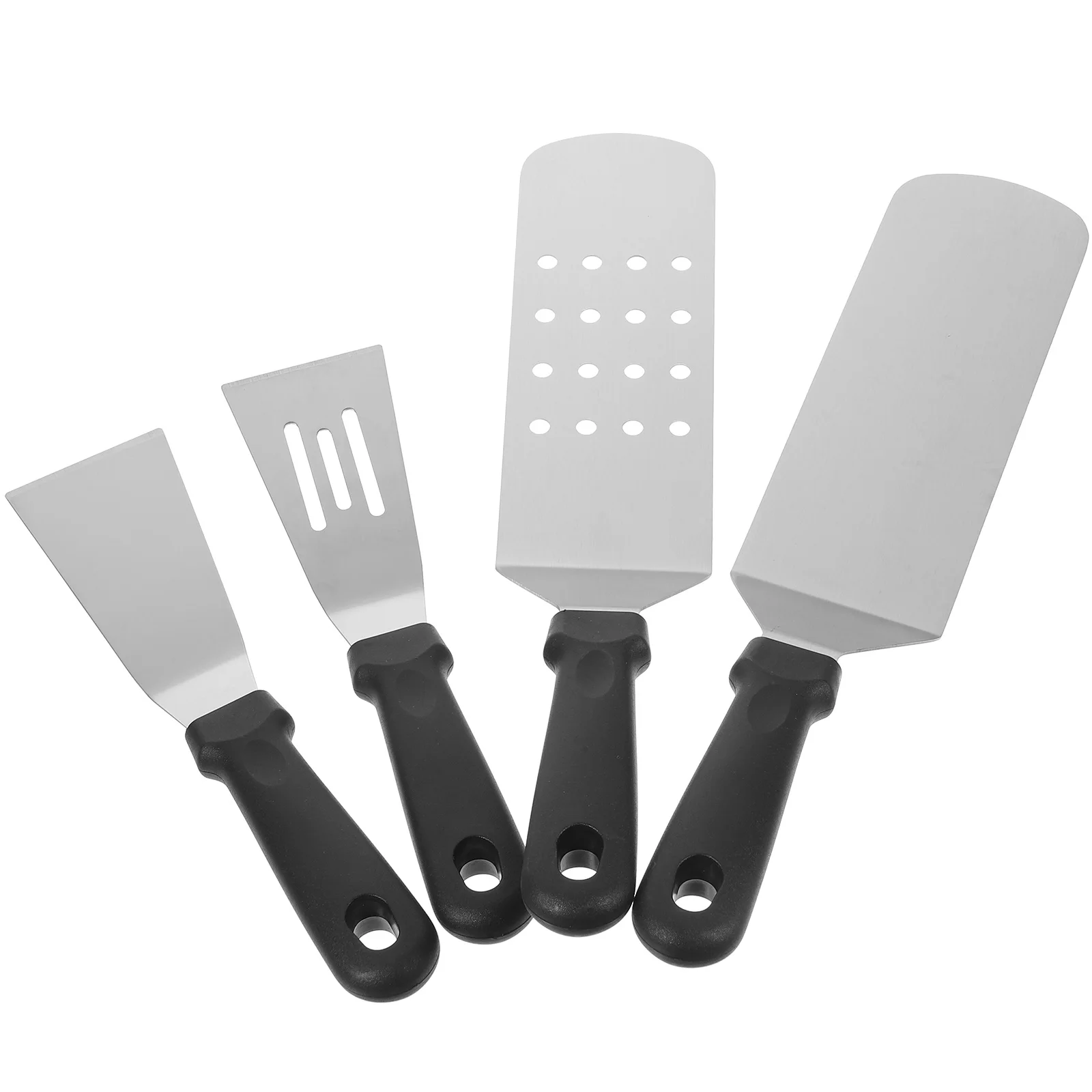 

4pcs Stainless Steel Bbq Spatula Multi-Use Kitchen Gadgets Grilling Pizza Steak Cooking Tools Non-Stick Heat-Resistant Outdoor