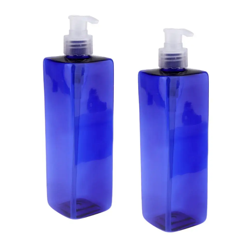 500ml Empty Shampoo Bottles with Screw Pumps Lotion Cosmetic Containers 2Pcs