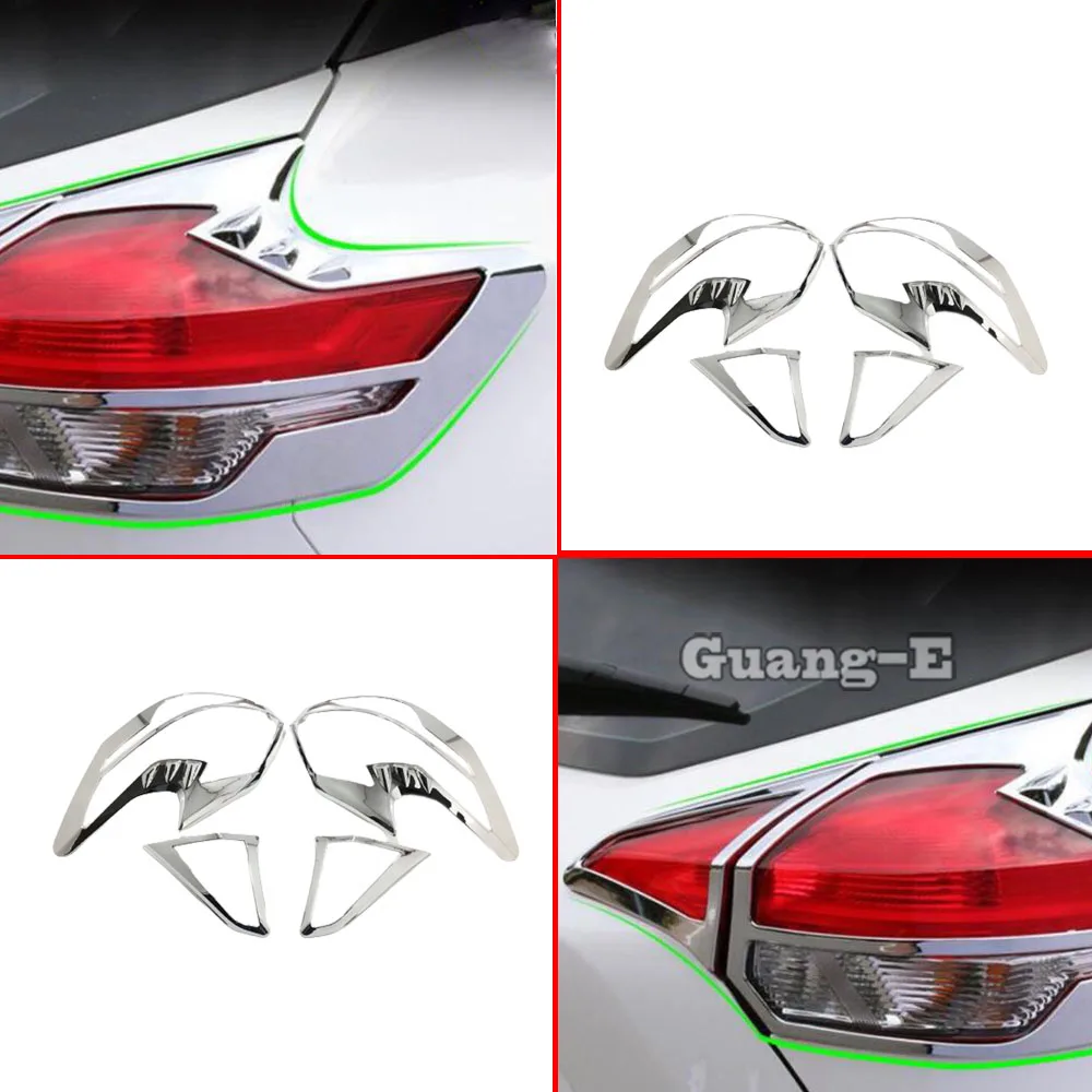 

Автомобильный хромированный чехол для бровей из АБС-пластика, задний фонарь, детали рамки лампы, 4 шт. для Nissan Kicks 2017 2018 2019 2020 2021 2022 2023