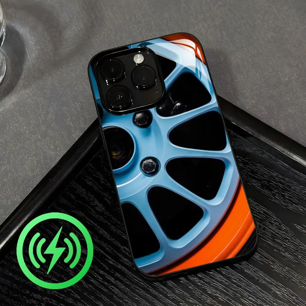 Car G-Gulf-Racing  Phone Case For iPhone17 16 15 14 13 12 11 X XR XS 8 Plus Mini Pro Max Glass Case - view 2
