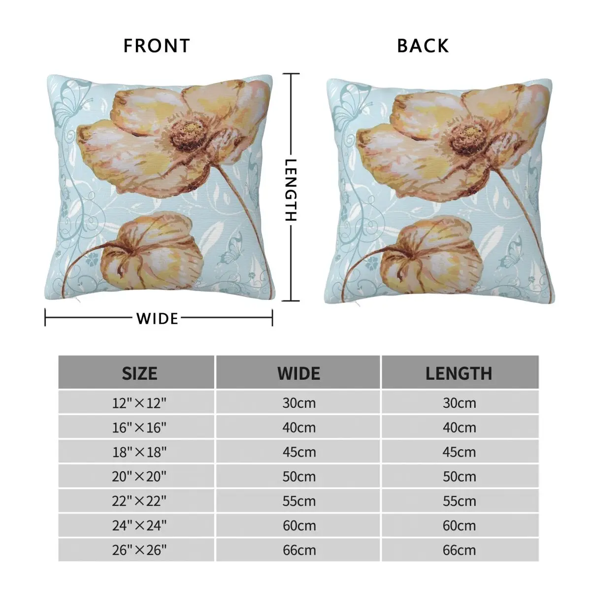Daisies On A Blue Pillowcase Polyester Linen Velvet Creative Zip Decor Throw Pillow Case Car Cushion Cover 18