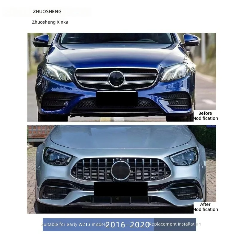 Body Kit FOR Mercedes E Class W213 , Front and Rear Bumpers, Style FOR E63 AMG , 2021 Upgrade, Car Exterior Accessories