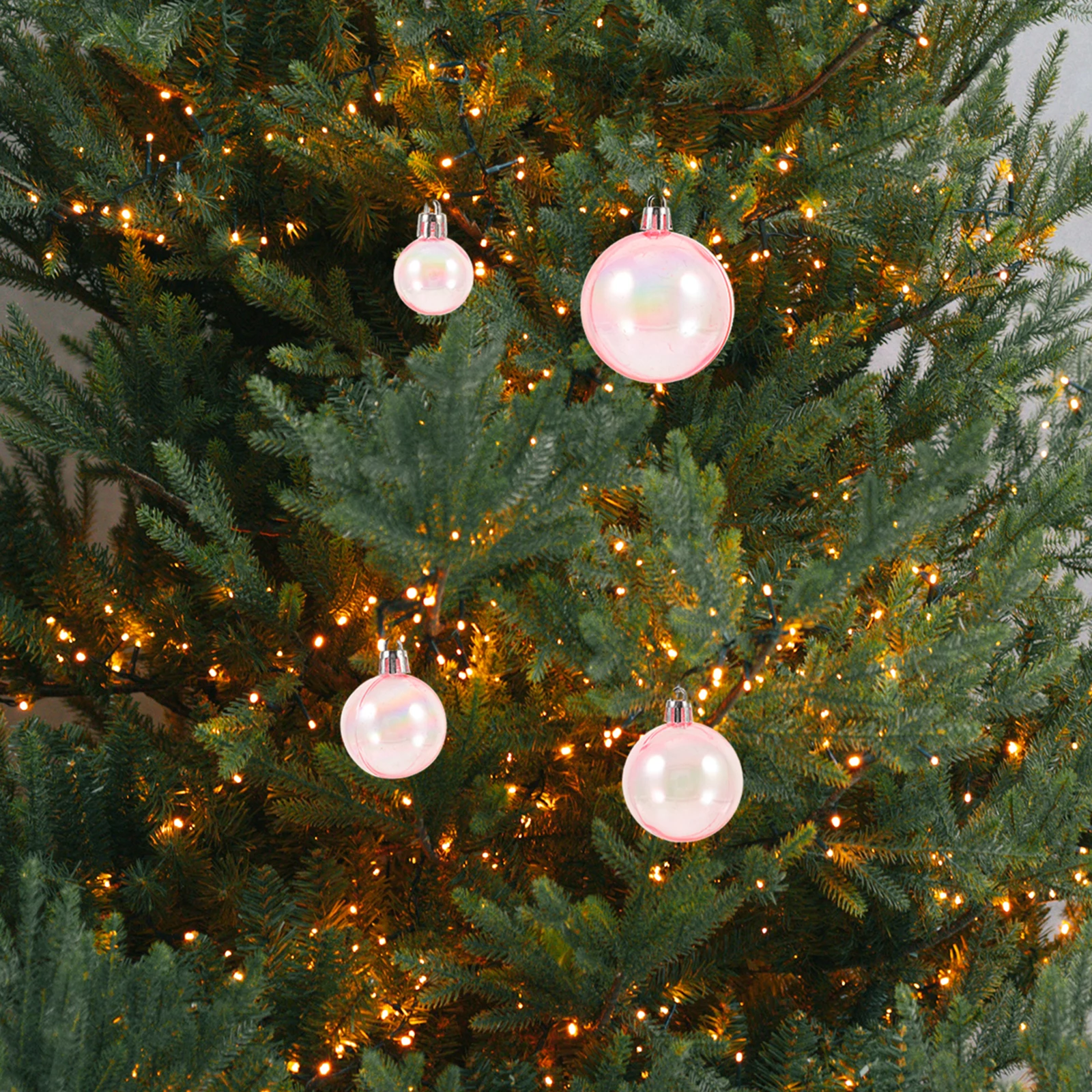 

40 Pcs Christmas Balls 3cm 4cm 5cm 6cm Transparent Plastic Xmas Tree Decorations Hanging naments Festive Accessories