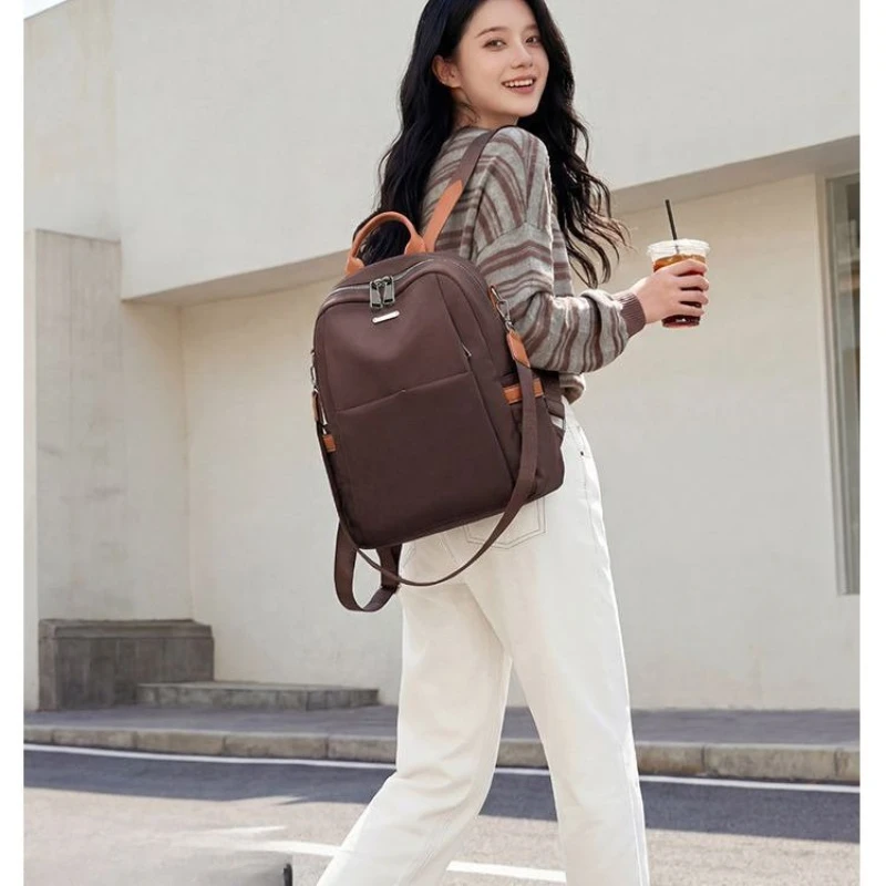 Oxford Fabric Backpack for Women 2026 New Light Luxury Exquisite Ultra-light Commuting Travel Bag High-capacity Simple Practical