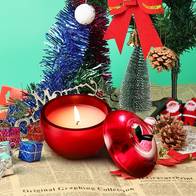 DIY Apple Crystal Glue Storage Box Mold Aromatherapy Plaster Candle Storage Silicone Mold