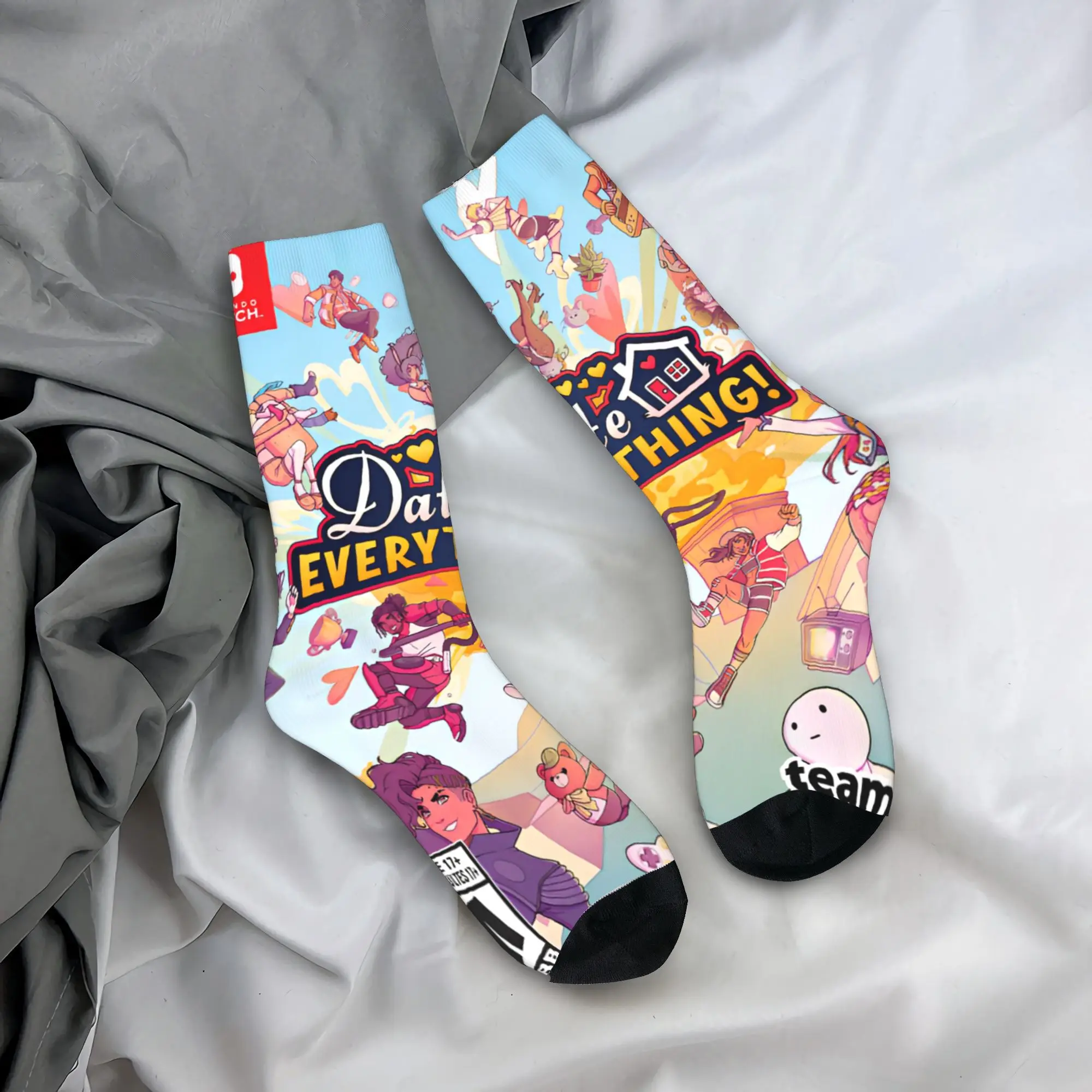 Calcetines DATE EVERYTHING Medias divertidas Adultos Hombres Calcetines para correr de calidad Calcetines antideslizantes con gráficos de otoño