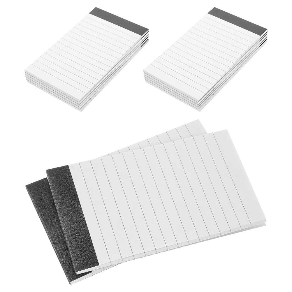 12개 5X3 인치 노트패드 A7 와이드 라인 메모 패드 필기용 휴대용 노트북 소형 노트북 업무 학교 사무실 가정용