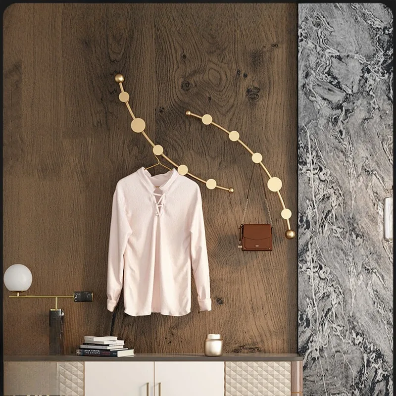 

Light Luxury Wall Mounted Coat Rack for Entry Bag Clothes Hanger Living Room Hat Holder Home Bedroom Decoration Garment Stand