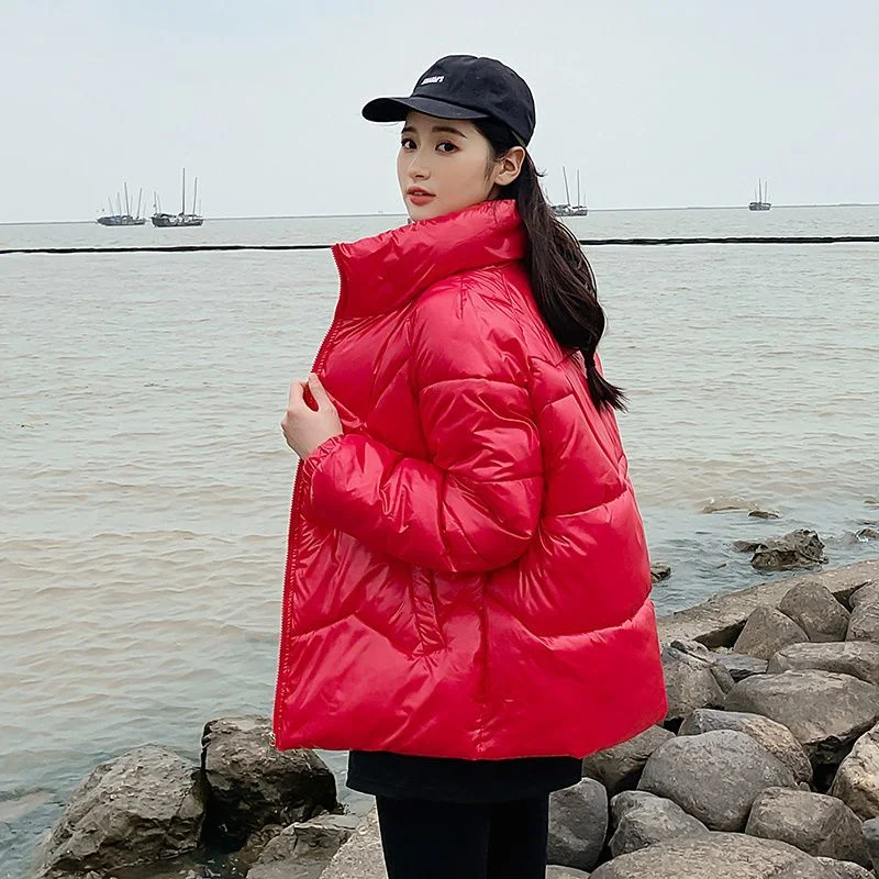 2023 New Women Down Cotton Coat Winter Jacket Short  Overcoat Short  Outwear Warm Stand Collar Padded Jacket