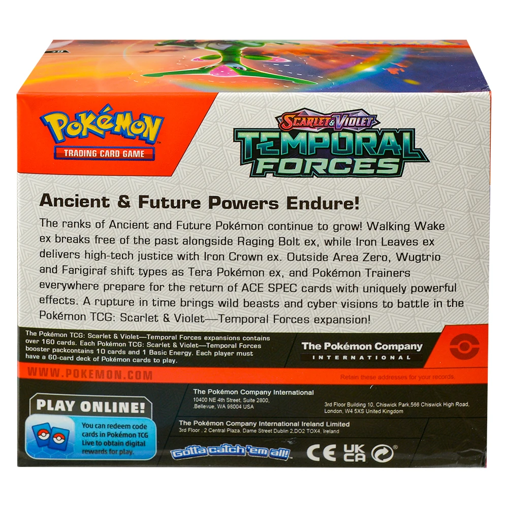 360 pièces anglais Pokémon TCG: boîte des forces temporaires Violet écarlate carte commerciale Pokemon boîte de 36 paquets