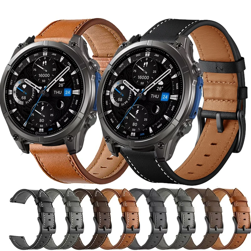 Lederarmband für Zeblaze VIBE 8 Smartwatch Schnellverschluss-Band für Zeblaze Vibe 8 7 7 Pro 7 Lite/Stratos 4 GPS/3 2 Ultra-Armband