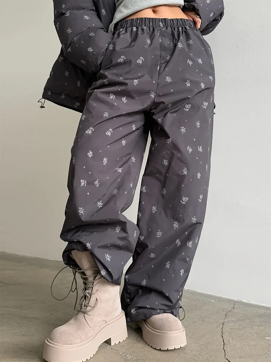 Wolfeel 2026 Winter New Flower Bread Cotton Jacket Warm and Fashionable Drawstring Design Loose Medium Length Fashion Jacket