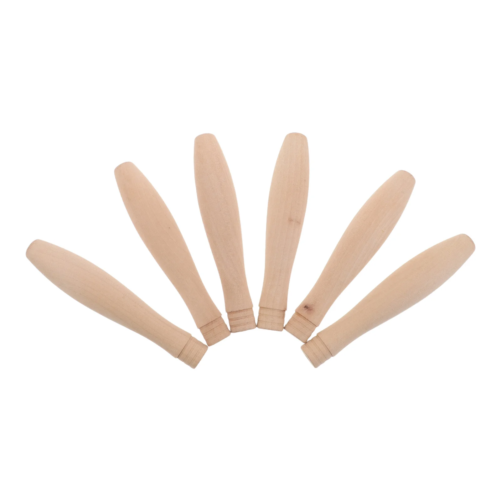 

6Pcs Wooden Pot Handles Solid Wood Replacement Ergonomic Grip Universal Handle Kitchen Cookware Accessories