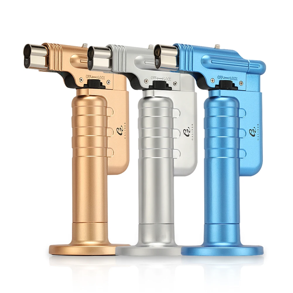 

Металлическая зажигалка Galiner, бутановый газ 1, струйный пламя, горелка, пистолет для барбекю, ветрозащитная портативная зажигалка для курильщиков