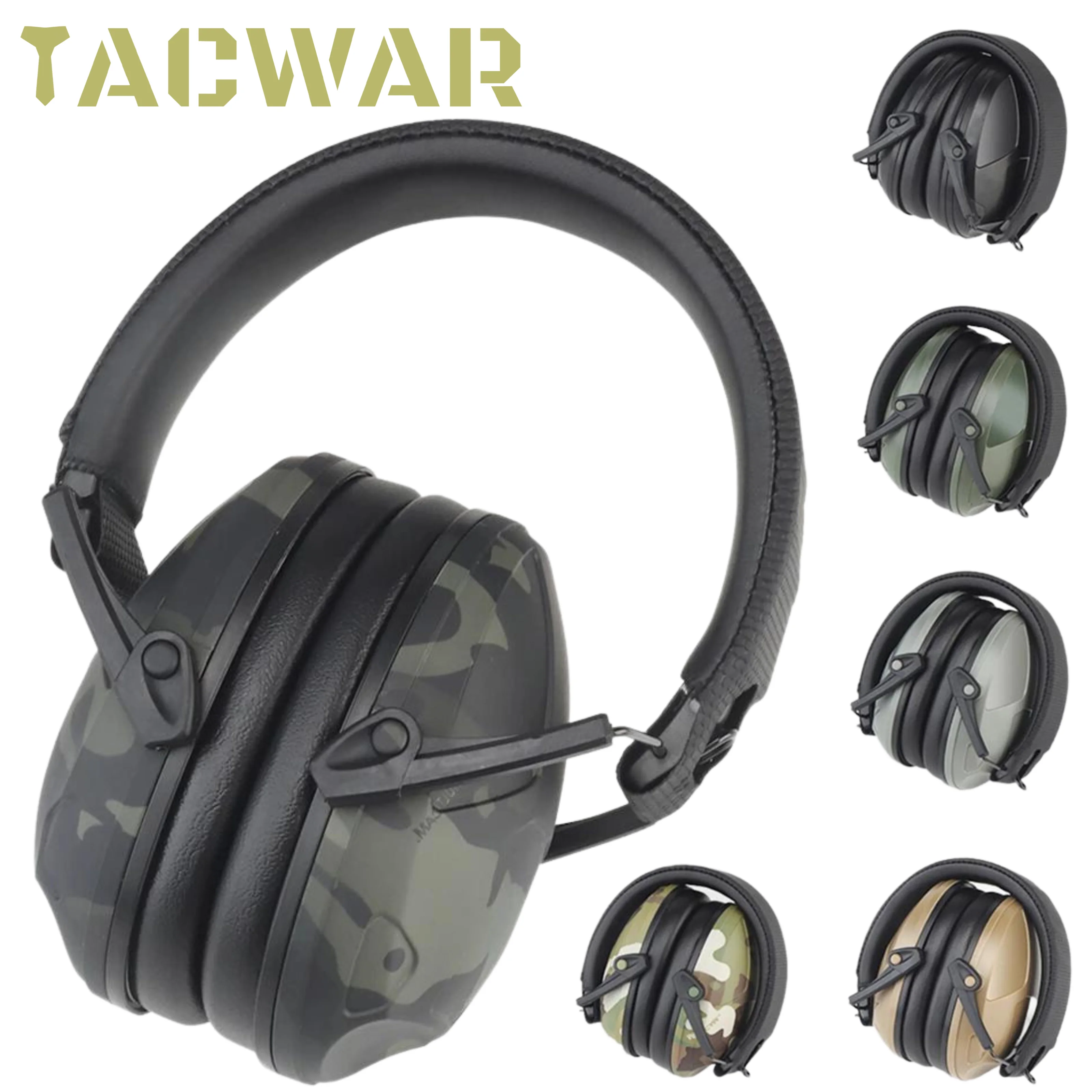 Auriculares con reducción de ruido para disparar, cascos IPSC antiruido, Protector auditivo plegable para caza y tiro