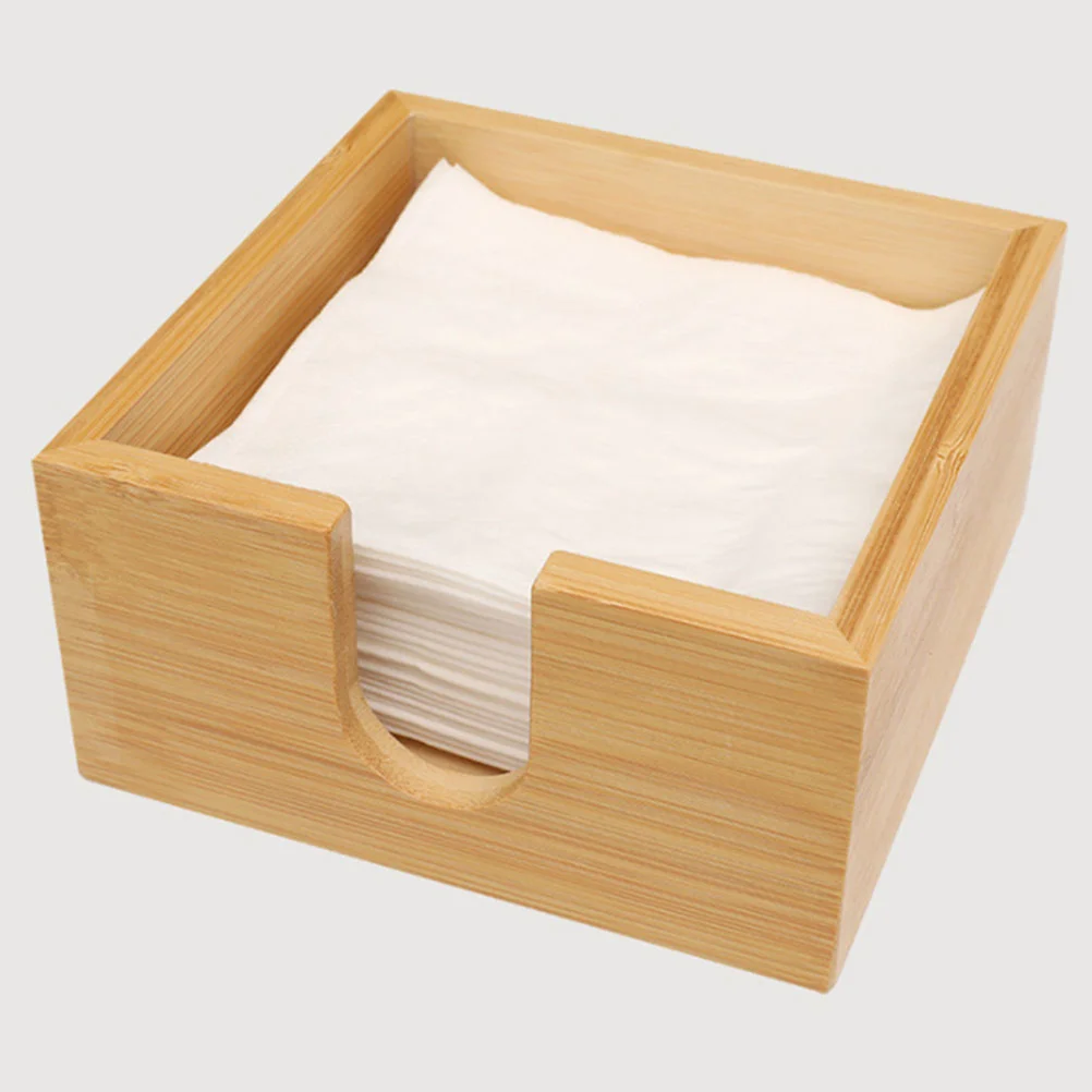 Tissue Box Square Case Napkins Living Room Accessory Multi-function Desktop Paper Bamboo Restaurant Table rings Holder