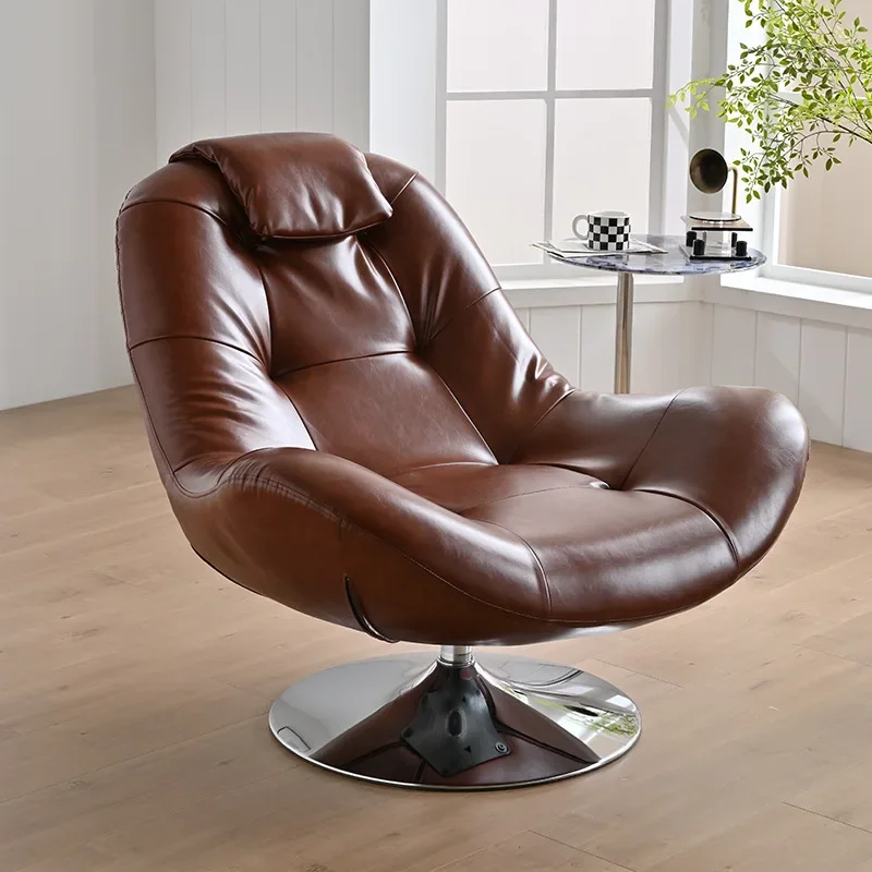 Italian single sofa chair, home leisure can be rotated, lazy people can sit and lie down sofa chair