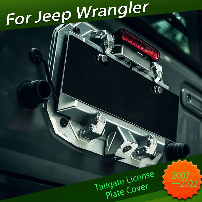 

Tailgate License Plate Frame Suitable for Jeep JK JL Wrangler 2007-2022 Modified Spare Tire Free License Plate Frame Accessories