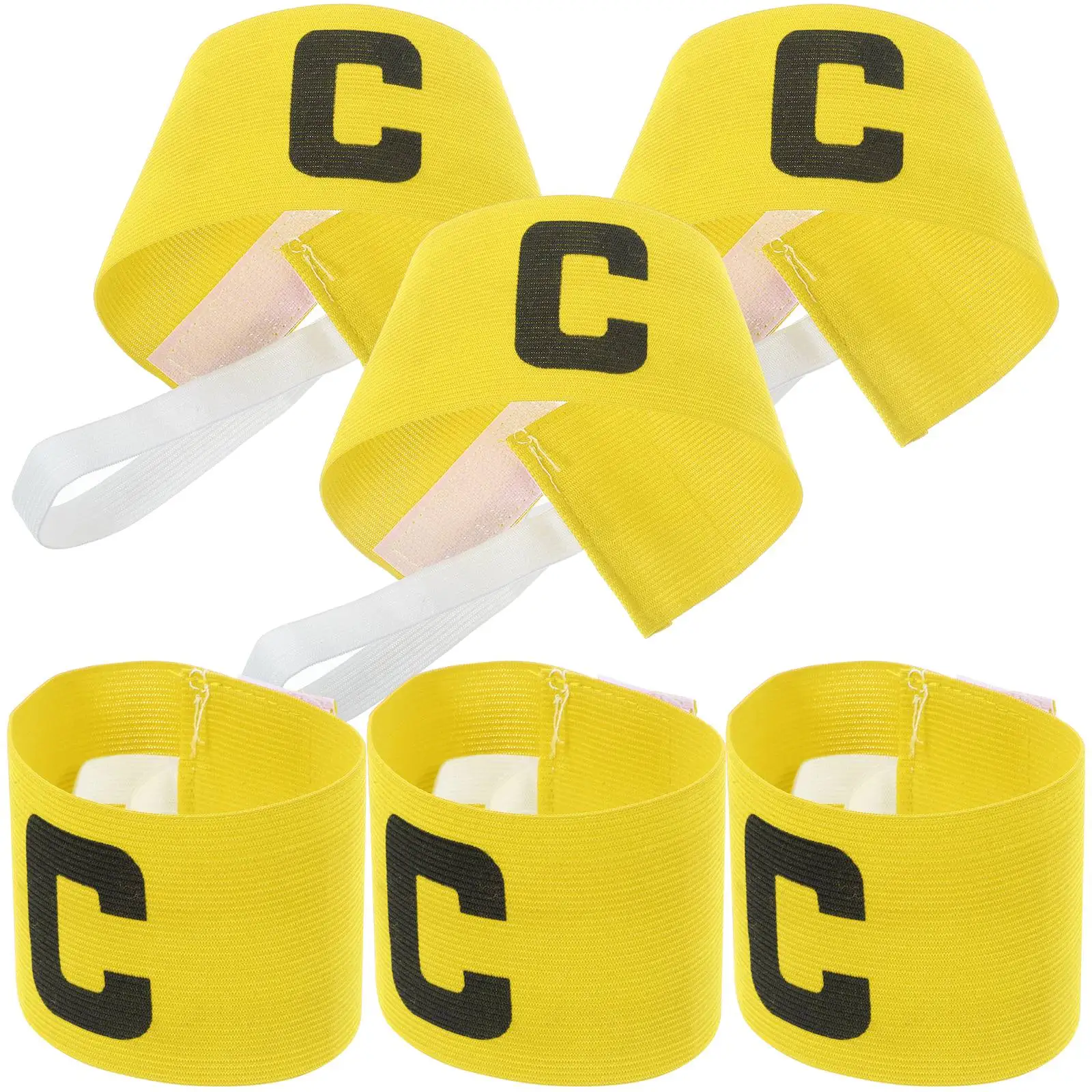 キャプテンアームバンド サッカーチームバンド メジャーフットボールアームバンド ナイロンリーダーサイン 6個