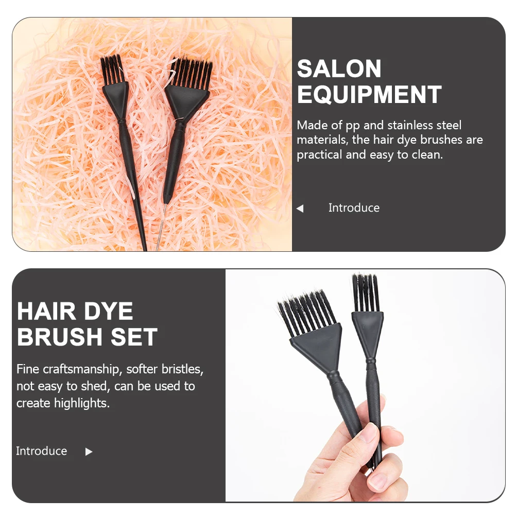 

2 Pcs Hair Color Brush Dye Kit Applicator Salon Brushes for Stylist Bottle Tools Shine Colour