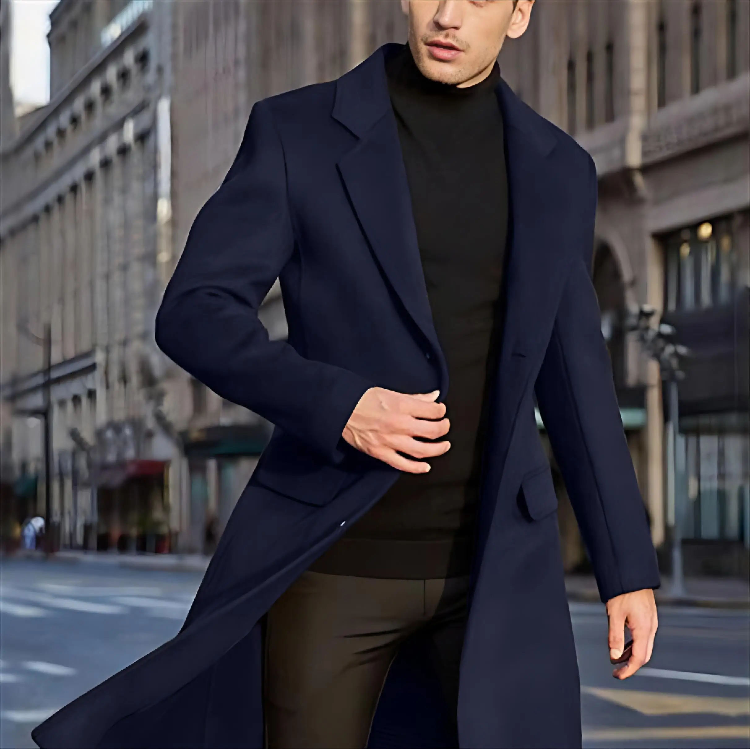 

Wool Blend Coat Korean Popular Clothes Men Mans Smart Intelligent Clever Bright Quick Sharp Acute Astute Perceptive Fashion