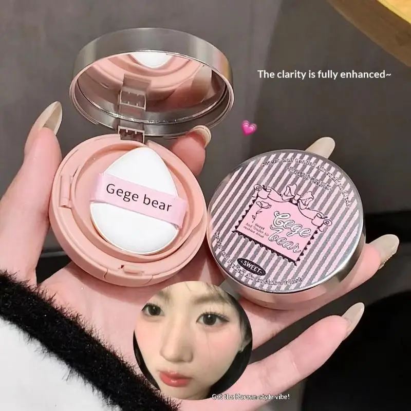 Gege bear 3.5g Matte Cream-Textured Cushion Blush With Puff, Powder-free, Smooth Application, Create Flawless Daily Makeup