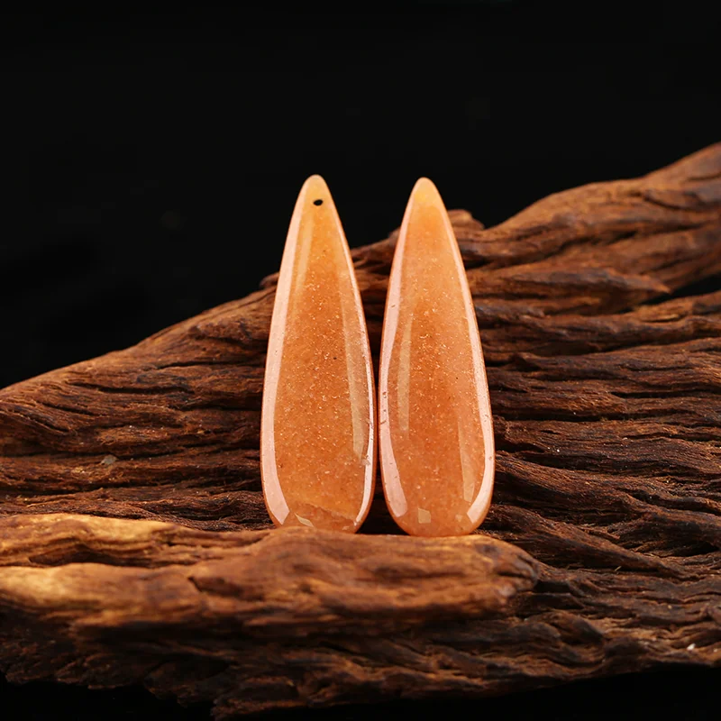 AAA+Artisan-Crafted Handmade Jewelry Water Drop Natural Stone Red Aventurine Earring Bead Accessories For Women