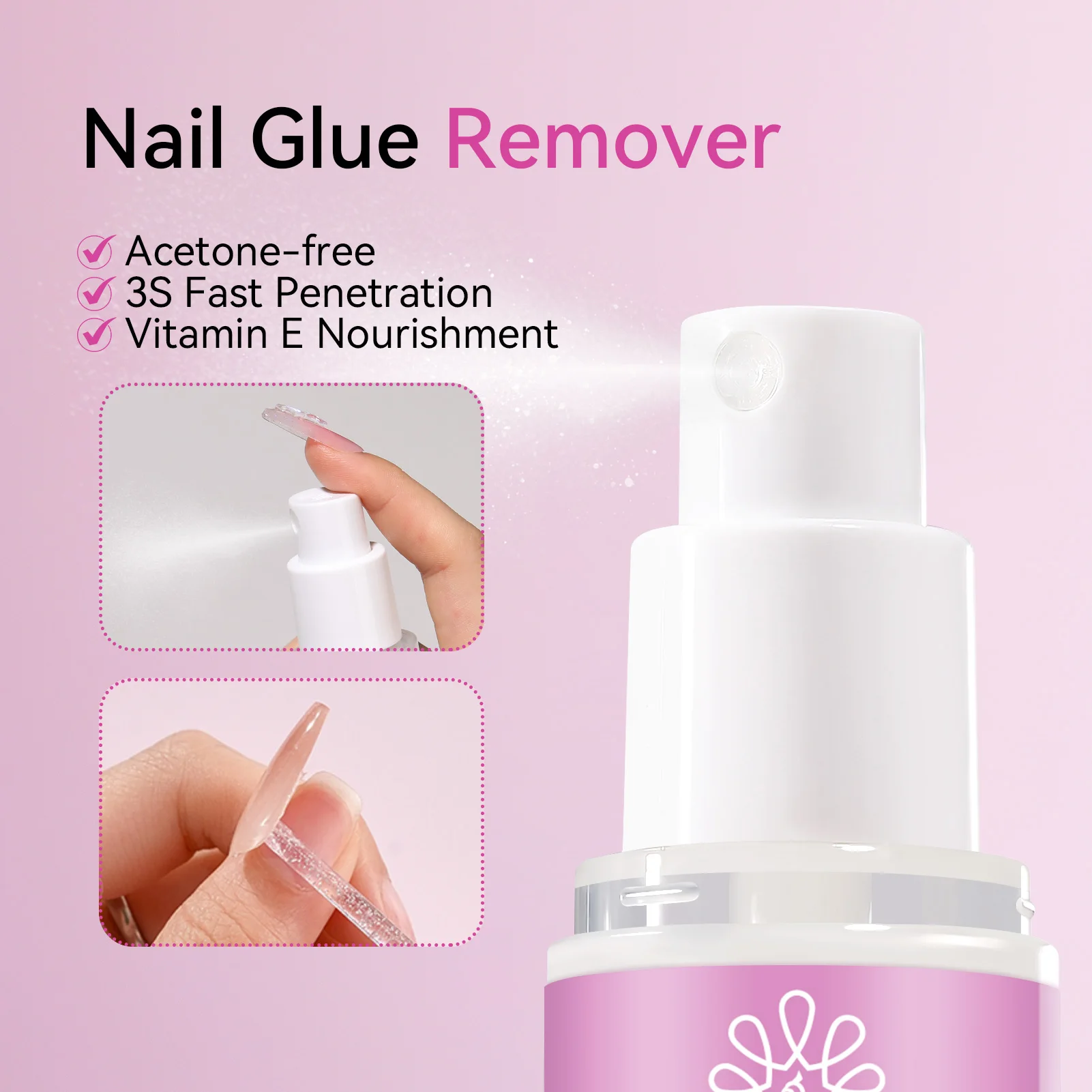 BORN PRETTY 7 ml supersterke nageltipslijm 5S snelle luchtdroge lijm met 20 ml nagellijmverwijderaar voor valse nageltips verwijdert gemakkelijk