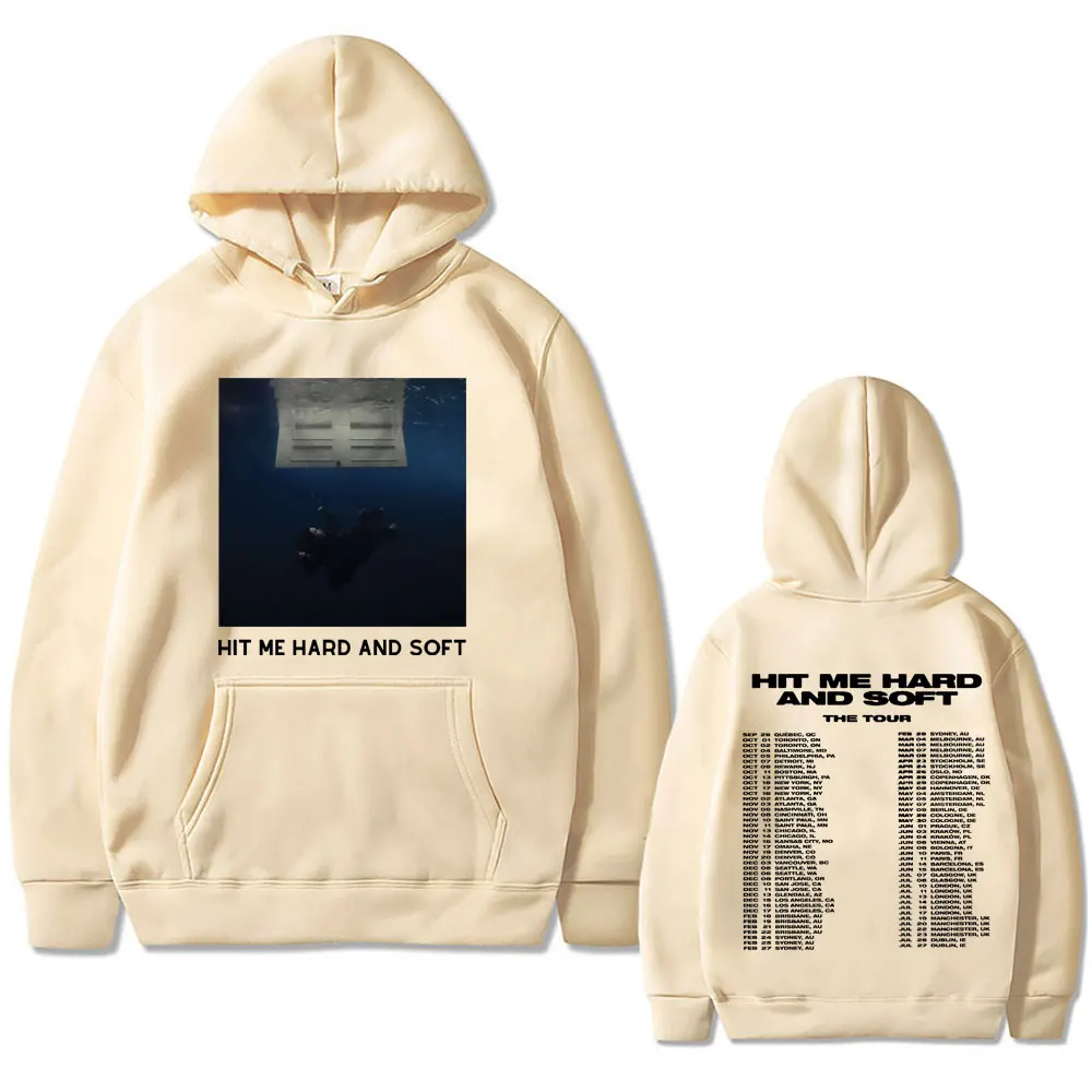 Hit Me Hard and Soft The Tour 2024 Music Album Double Sided Print Hoodie Men Women Fashion Oversized Pullover Male Streetwear