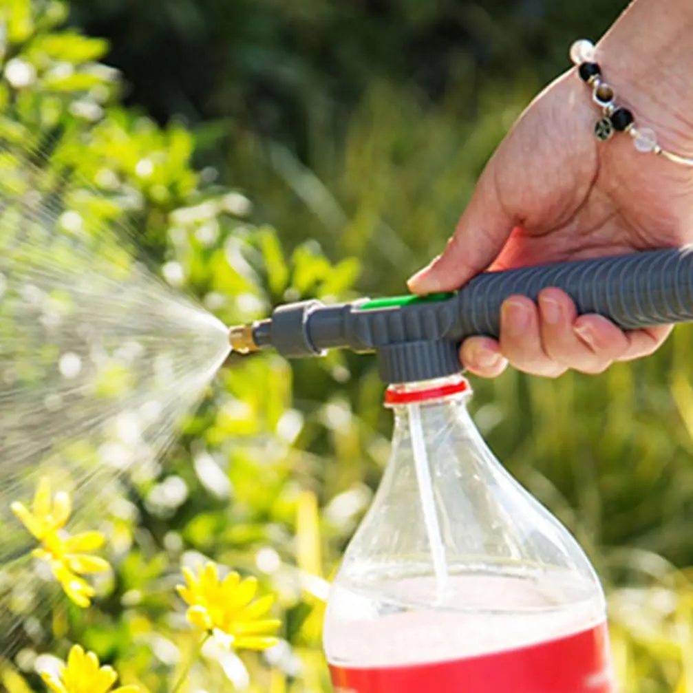 1 Garden Watering Tool Sprayer Agriculture Tools High Pressure Air Pump Manual Sprayer Adjustable Drink Bottle Spray Head Nozzle