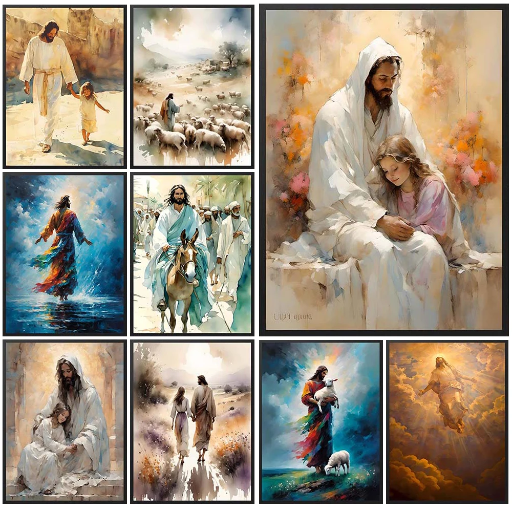 Affiche Murale Imprimée de Jésus, Christianisme Missionnaire, Peinture sur Toile Nordique, Sans Cadre, pour le Salon