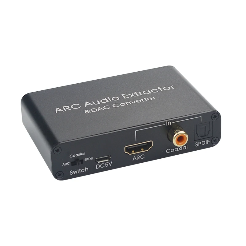 Adaptateur audio de coque, 192KHz, extracteur audio HDMI, convertisseur audio numérique vers analogique, radiateur éventuelles DIF coaxial RCA, sortie jack 3.5mm