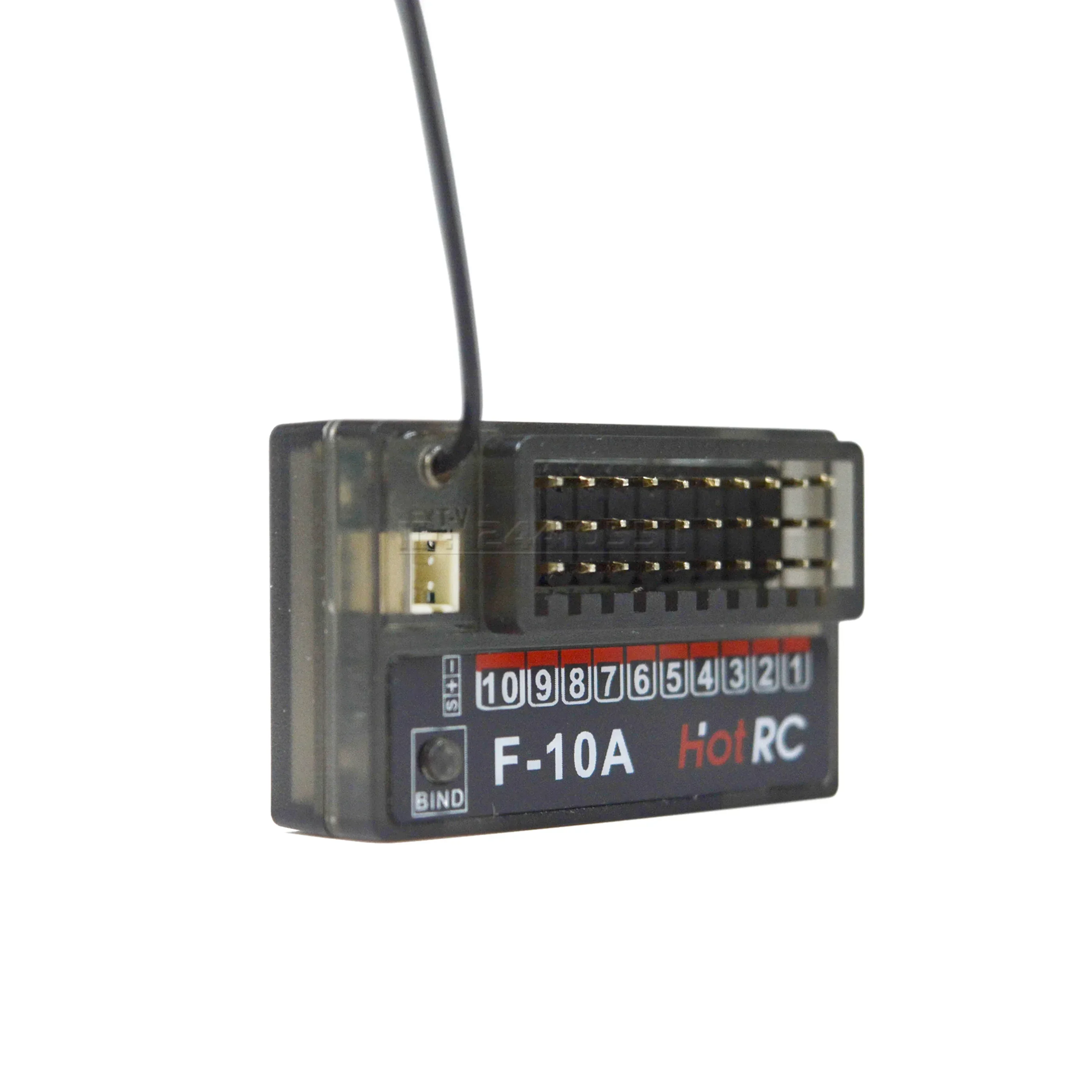 HotRC F-10A 10CH 2,4G receptor de retorno de voltaje PWM DC4V-9V sistema de Radio 300-800m para RC coche avión tanque barco CT-10B transmisor