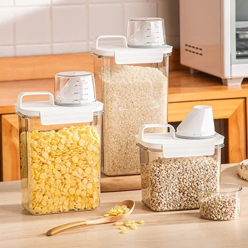 Kitchen Sealed Jar Airtight Food Storage Containers Food Storage Box Multigrain Measuring Cup Cereals Kitchen Storage Containers