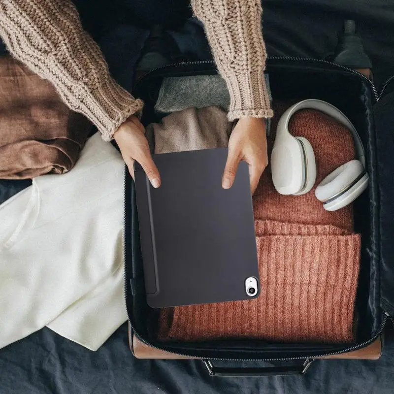 Capa protetora para tablet, capa de silicone com três dobras, pele de proteção para samsung tab a8 s8/s7 t500, suprimentos para tablet para estudo e escritório