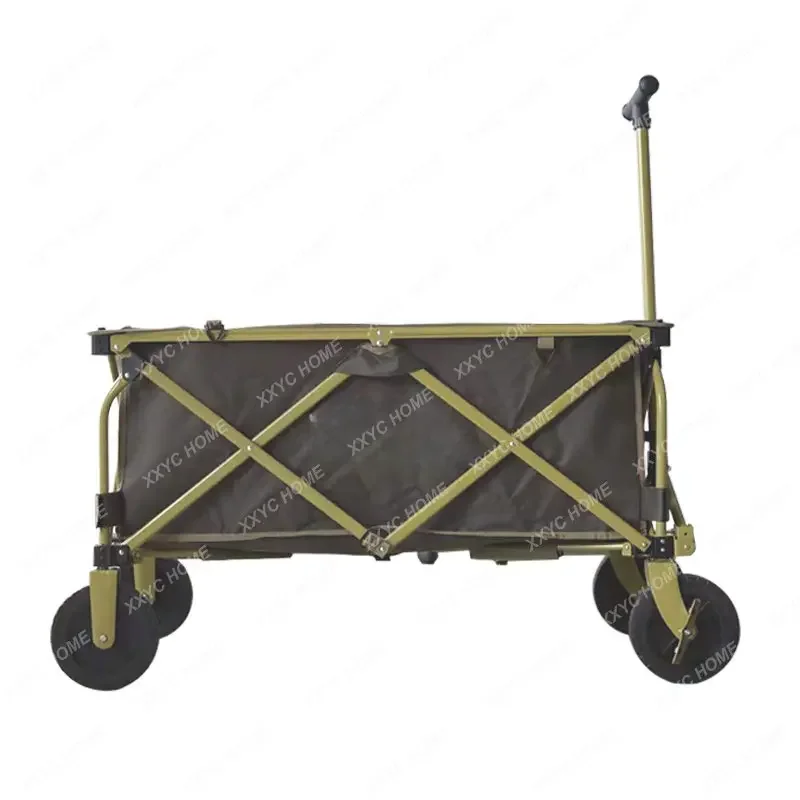 Outdoor Camping Folding Storage Trolley Trailer plus-Sized Tent Table and Chair Moving Camping Storage Car