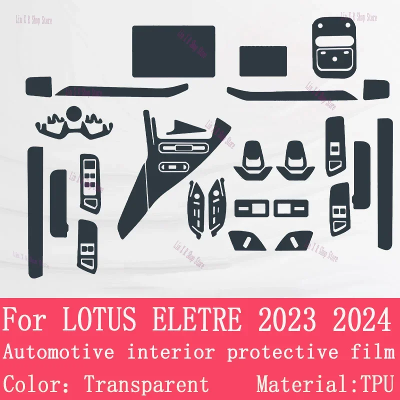 Película Protectora TPU Anti-Rayones para LOTUS ELETRE 2023 2024 S+ R+, Panel de Caja de Cambios, Navegación, Pantalla Interior del Coche, PPF